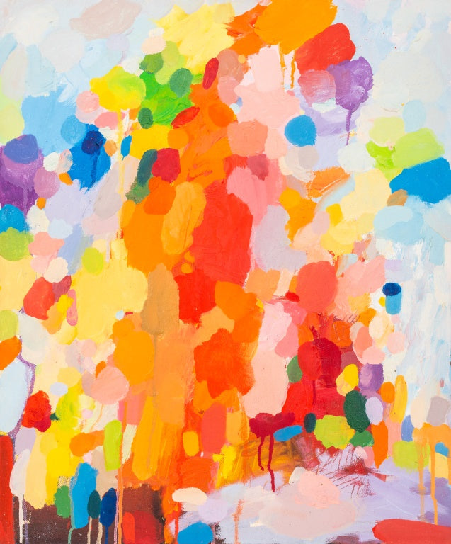 Domenick Capobianco, Colorful Abstract Oil on Panel