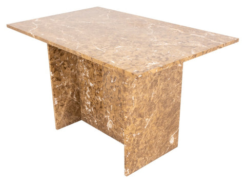 Vintage Emperador Marble Pedestal Dining Table