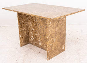 Vintage Emperador Marble Pedestal Dining Table (8285740663091)