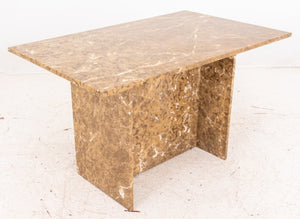 Vintage Emperador Marble Pedestal Dining Table (8285740663091)