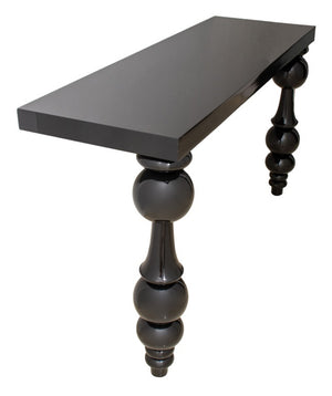 Baroque Revival Retro Black Lacquer Console Table (8239839281459)