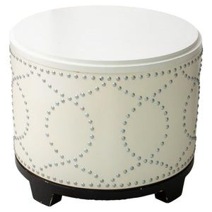 Modern Studded Lacquered Wood Storage Stool (9147865432371)