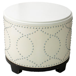 Modern Studded Lacquered Wood Storage Stool (8297484910899)