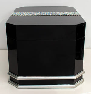 Hollywood Regency Revival Black Lacquered Box (8717153206579)