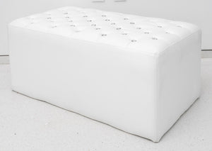 Modern White Faux Leather Ottoman Bench (8736037568819)