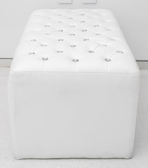 Modern White Faux Leather Ottoman Bench (8736037568819)