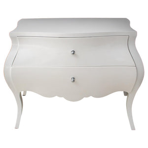 Modern White Lacquered Bombe Chest of  Drawers (8275538805043)