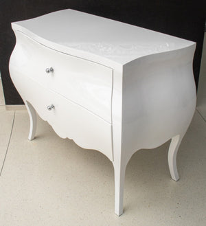 Modern White Lacquered Bombe Chest of  Drawers (8275538805043)