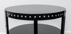 Hollywood Glam Black Lacquer Drum Table (8275486409011)