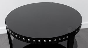 Hollywood Glam Black Lacquer Drum Table (8275486409011)