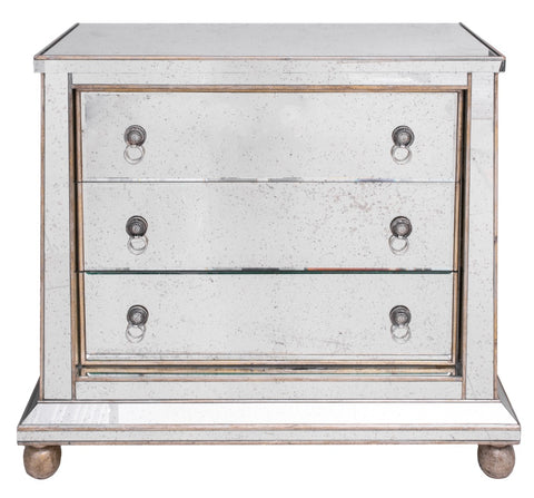 Hollywood Regency Revival Mirror Chest of Drawers