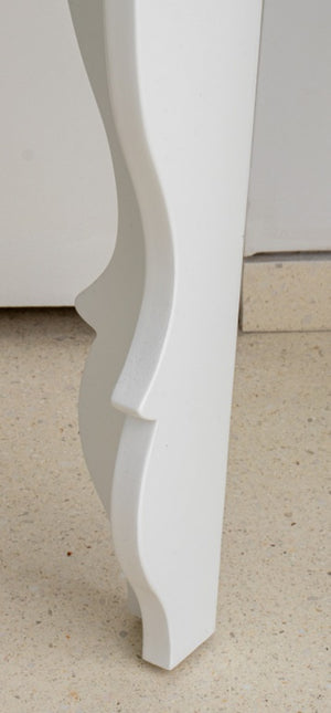 Modern White Lacquer Mirror Top Accent Table (8262662816051)