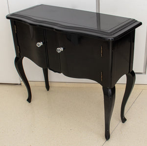Modern Black Lacquered Wood Console Table (8259638100275)