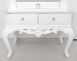 Hollywood Regency White Lacquer Cabinet on Stand (8259349348659)