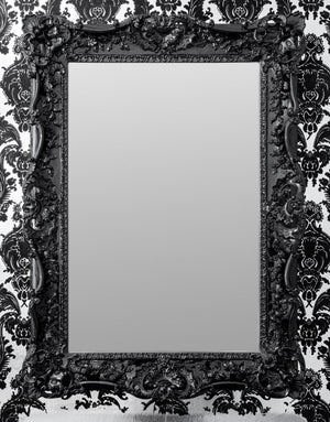 Rococo Revival Black Lacquered Mirror (9843810599219)