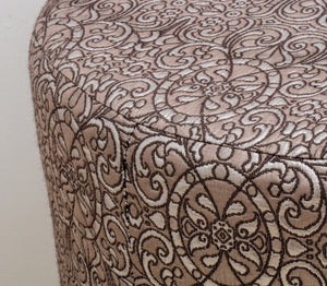 Antiqued Silver Lame Brocade Pouf (8256158728499)
