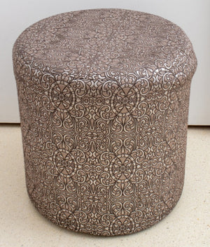 Antiqued Silver Lame Brocade Pouf (8256158728499)