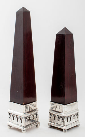 Grand Tour Manner Mahogany Obelisks, Pair (8237989953843)