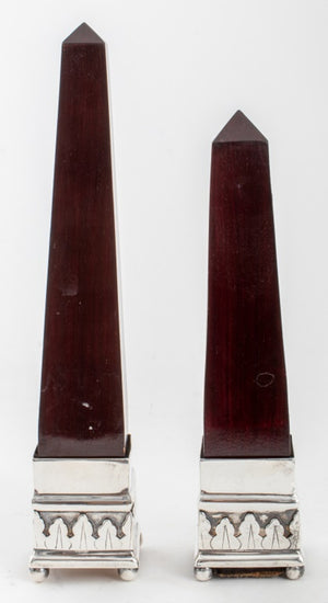 Grand Tour Manner Mahogany Obelisks, Pair (8237989953843)