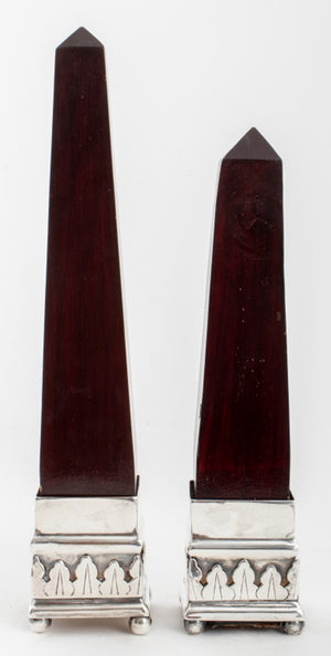 Grand Tour Manner Mahogany Obelisks, Pair (8237989953843)