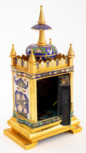Ottoman Style Champleve Enamel and Giltmetal Clock (8566880239923)