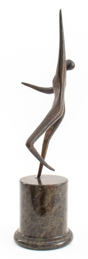 Curtis Jere Figural Bronze on Marble Base (8269073842483)