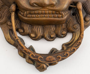 Chinese Qing Dynasty Gilt Bronze Lion's Head Pulls (8304744202547)
