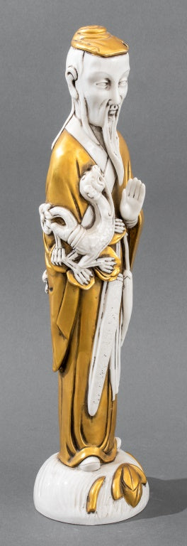 Chinoiserie Parcel Gilt Porcelain Figures, 2 (8528347136307)