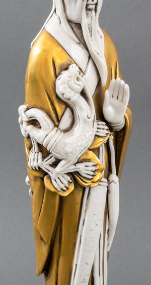 Chinoiserie Parcel Gilt Porcelain Figures, 2 (8528347136307)