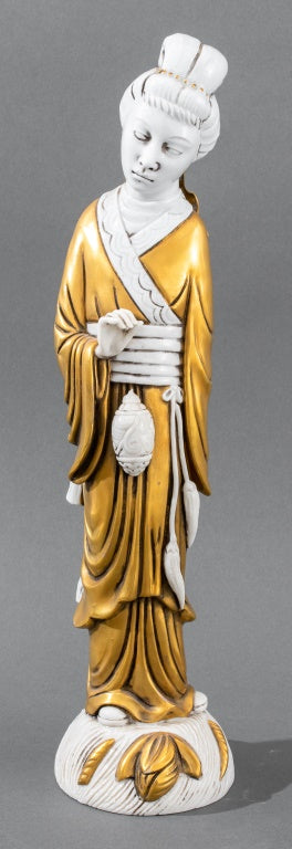 Chinoiserie Parcel Gilt Porcelain Figures, 2 (8528347136307)