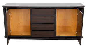 Italian Lacquered Faux Rosewood Credenza, 1980s (8476355723571)