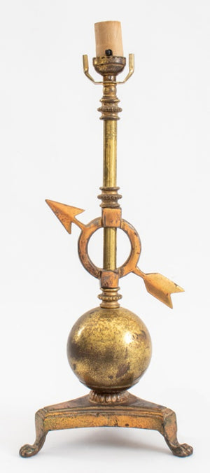Classical Ball & Arrow Brass Table Lamp (8298002317619)
