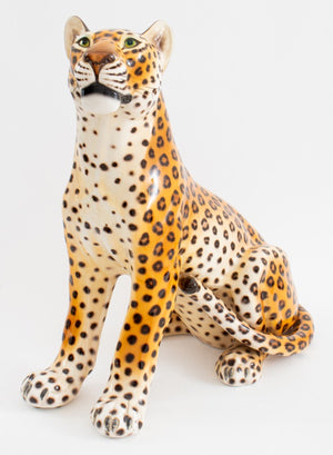 Modern Cheetah Large Ceramic Sculpture (8889765364019)