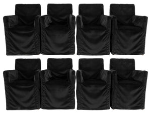 Modern Black Velvet Slip-covered Upholstered Chair, Set of 8 (8285706748211)