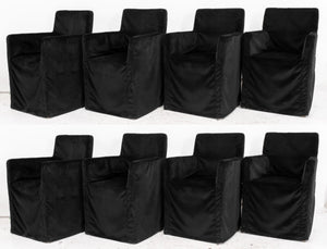 Modern Black Velvet Slip-covered Upholstered Chair, Set of 8 (8285706748211)