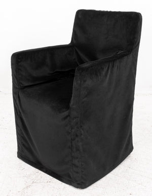 Modern Black Velvet Slip-covered Upholstered Chair, Set of 8 (8285706748211)