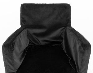 Modern Black Velvet Slip-covered Upholstered Chair, Set of 8 (8285706748211)