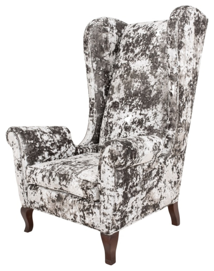 Crushed velvet louis discount chair