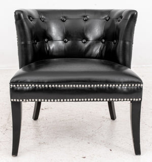 Black Vegan Leather Upholstered Lounge Chair (8292287676723)