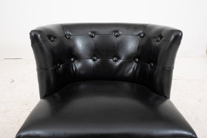 Black Vegan Leather Upholstered Lounge Chair (8292287676723)