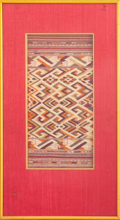 Framed Kilim Handknotted Textile Panel