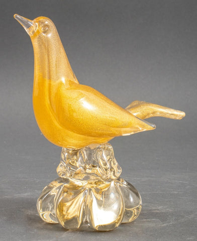 Murano Venetian Gold Glass Bird Figure