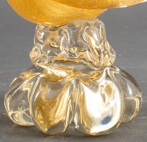 Murano Venetian Gold Glass Bird Figure (8313035194675)