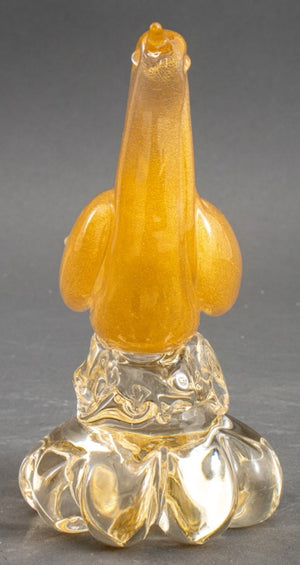 Murano Venetian Gold Glass Bird Figure (8313035194675)