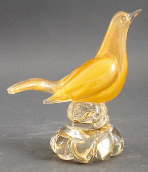 Murano Venetian Gold Glass Bird Figure (8313035194675)