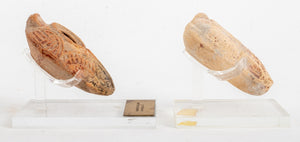 Ancient Samaritan Terracotta Oil Lamps, Pair (8365302317363)