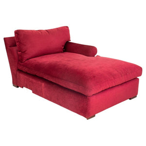 Red Chenille Upholstered Chaise Lounge (8287640682803)