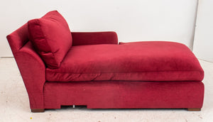 Red Chenille Upholstered Chaise Lounge (8287640682803)