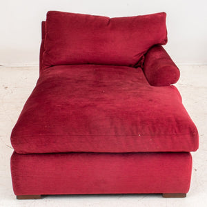 Red Chenille Upholstered Chaise Lounge (8287640682803)