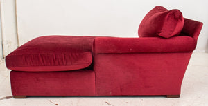 Red Chenille Upholstered Chaise Lounge (8287640682803)